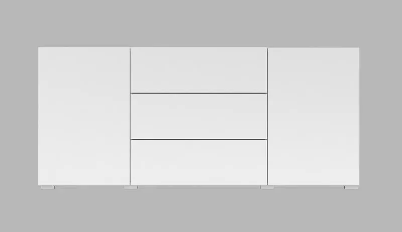 Komoda 2-drzwiowa z szufladami AVA stojąca/wisząca 140 cm biała - 249NLM26