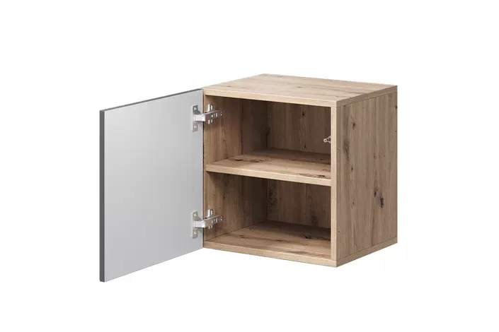 Szafka wisząca ASHA 40 1D - szara - dąb artisan - ryflowany front — zdjęcie 4
