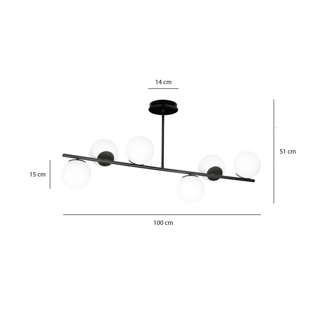 Lampa wisząca BIOR 6 czarny biały — zdjęcie 9