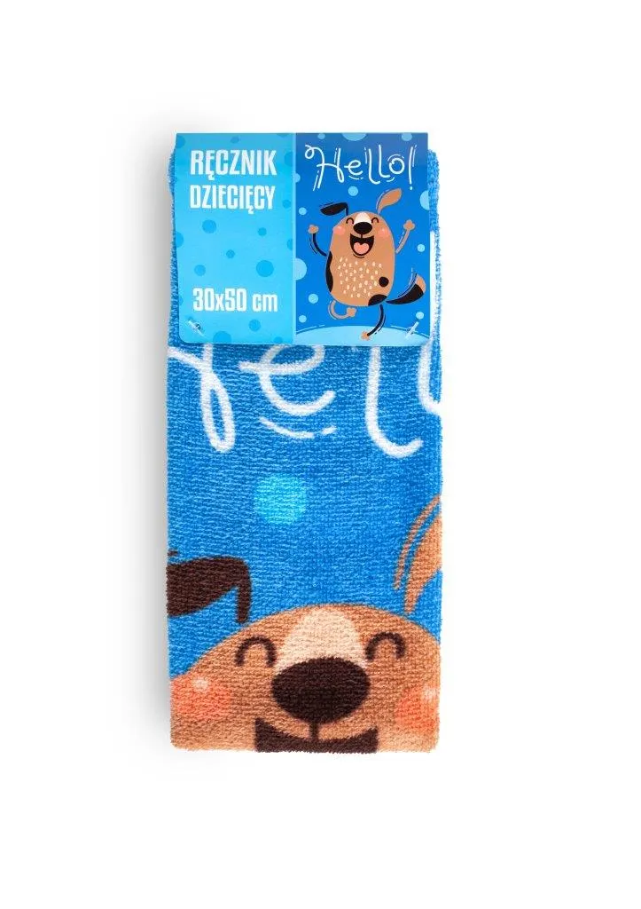 Ręcznik dla dziecka ZWIERZAKI 012 PIES 30x50 gramatura 350 turkusowy - FARO_29679