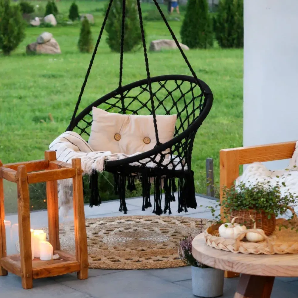 Fotel hamakowy BRASIL HOOP FI 60 cm czarny - MI_5902659146885