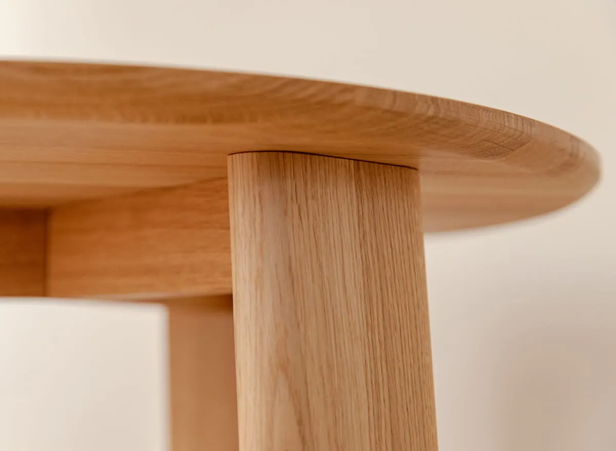 Stolik kawowy okrągły MONTI 61 cm dębowy olejowany - PRHMON61D