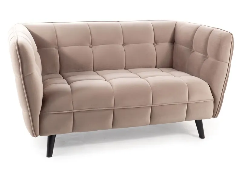 Sofa 2-osobowa CASTELLO 2 VELVET Bluvel 40 ciemny beż wenge Signal