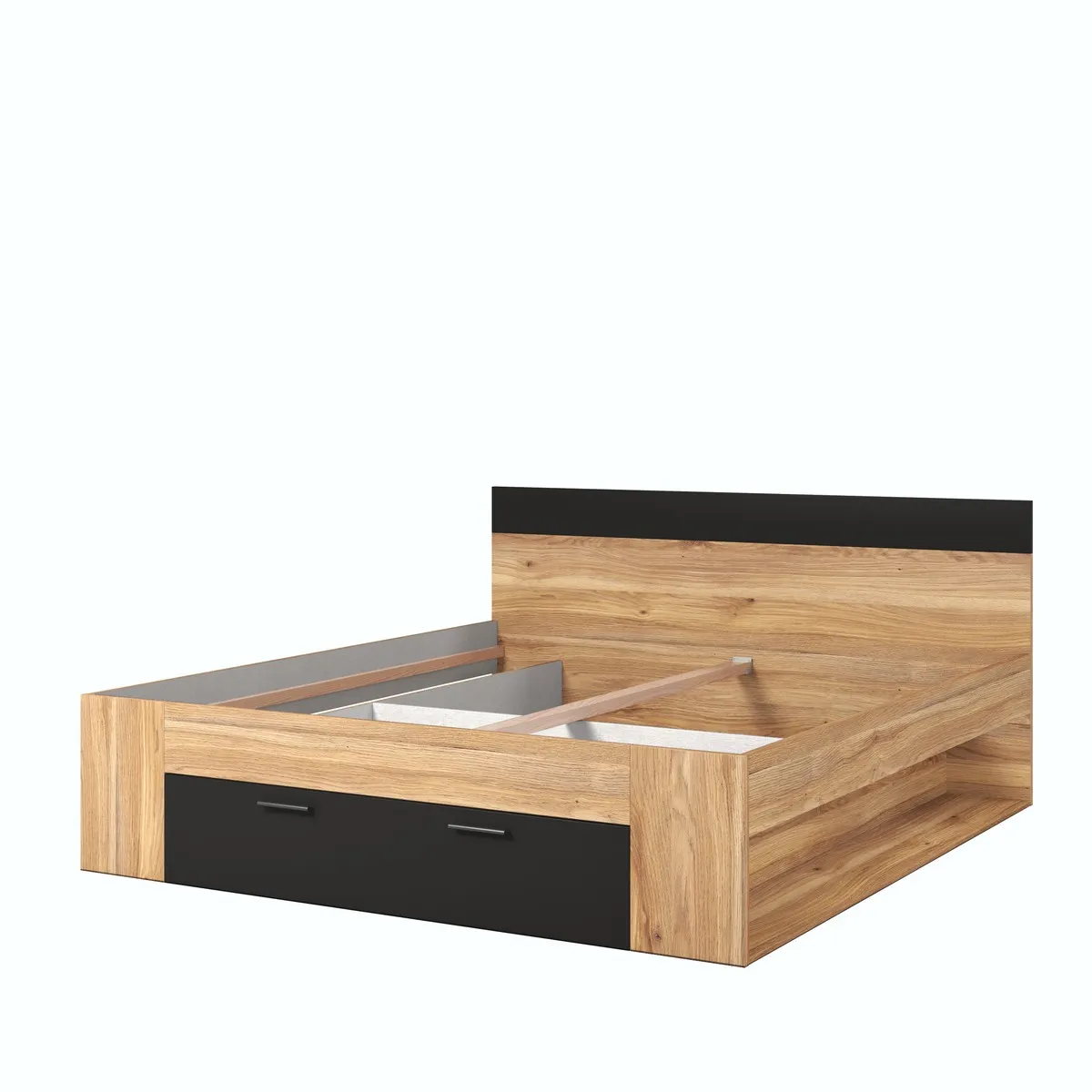 Łóżko BETA z szufladą dąb mauvella czarne 180/200cm Łóżko BETA z szufladą dąb mauvella czarne 180/200cm