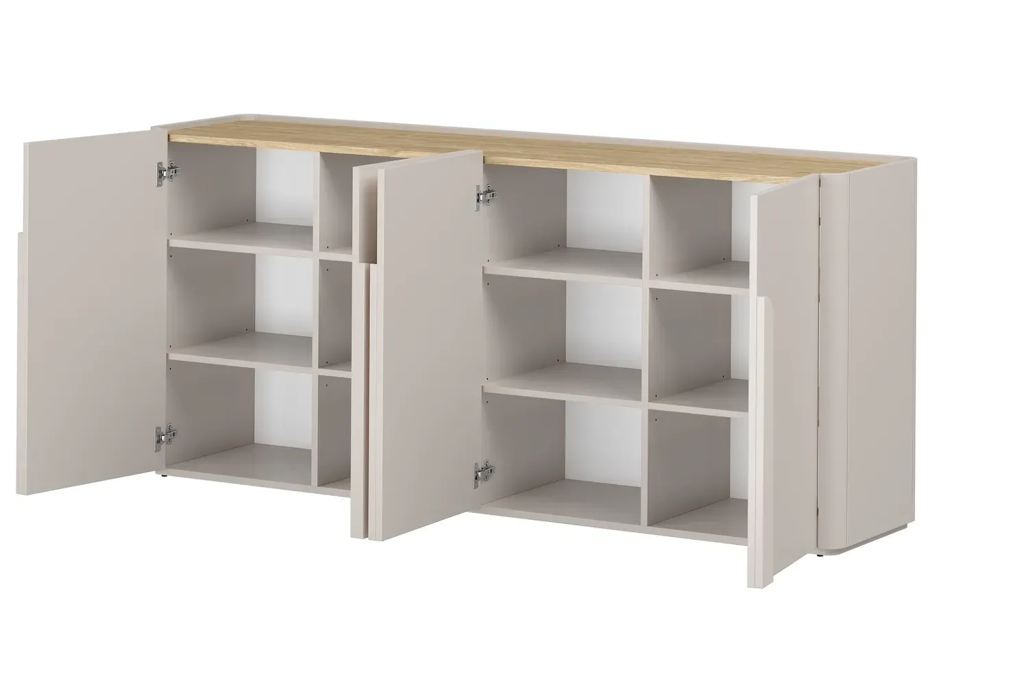 Komoda 4-drzwiowa AMILIO 200 - cashmere dąb olejowany uchwyty cashmere — zdjęcie 3