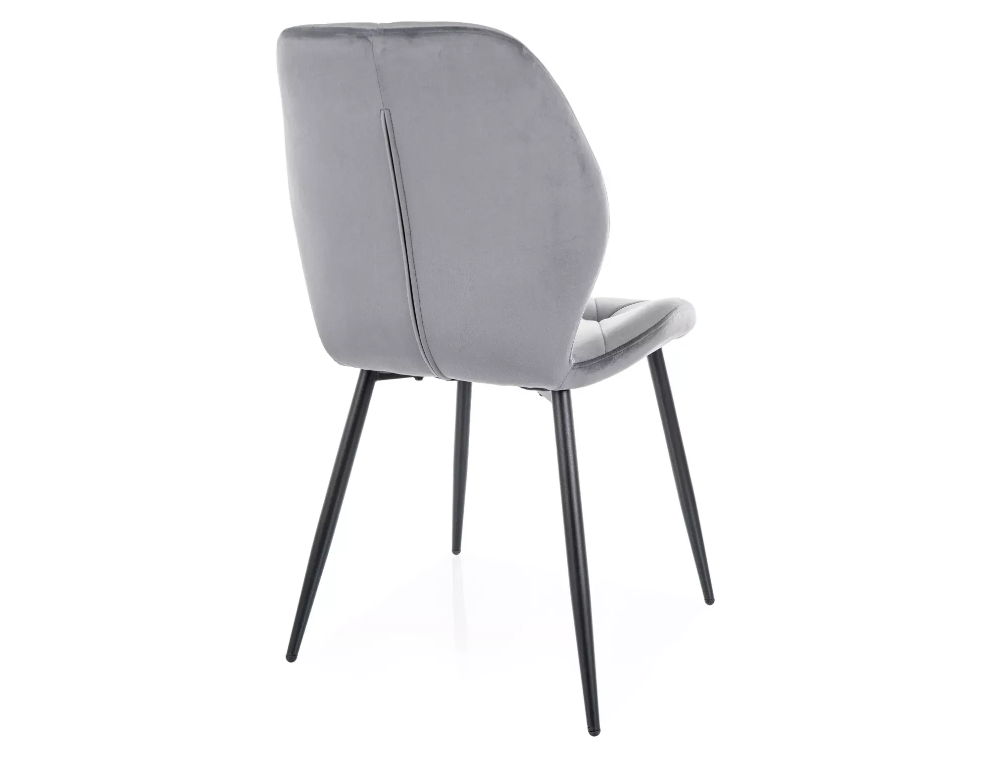 Krzesło tapicerowane RICK VELVET pikowane szare/czarne nogi - RICKVCSZ