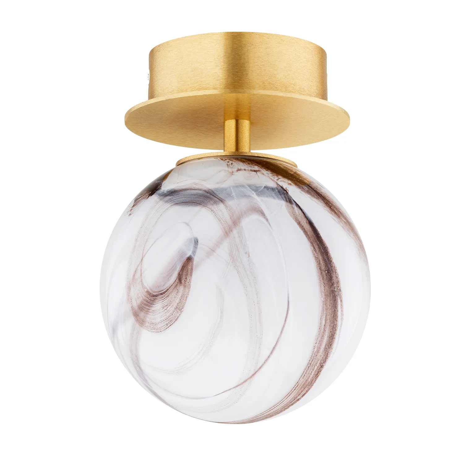 Kinkiet / Plafon FABIO mosiądz szczotkowany biało-brązowy marmur 16x12cm - 8453