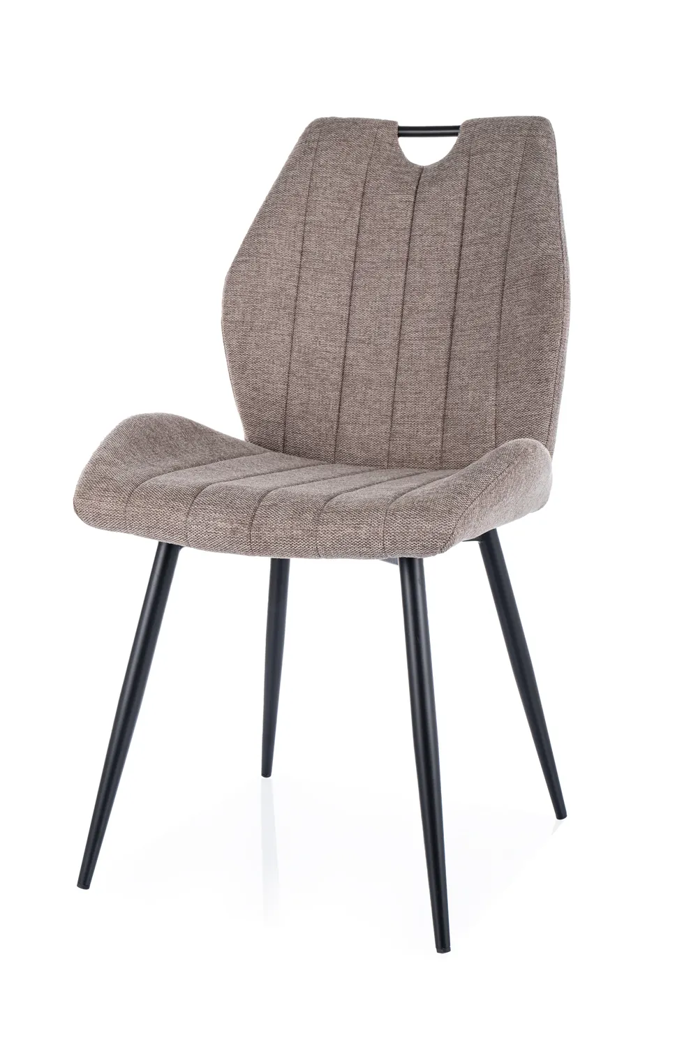 Krzesło tapicerowane ARCO BREGO 34 beżowy czarny stelaż - ARCOBRCBE