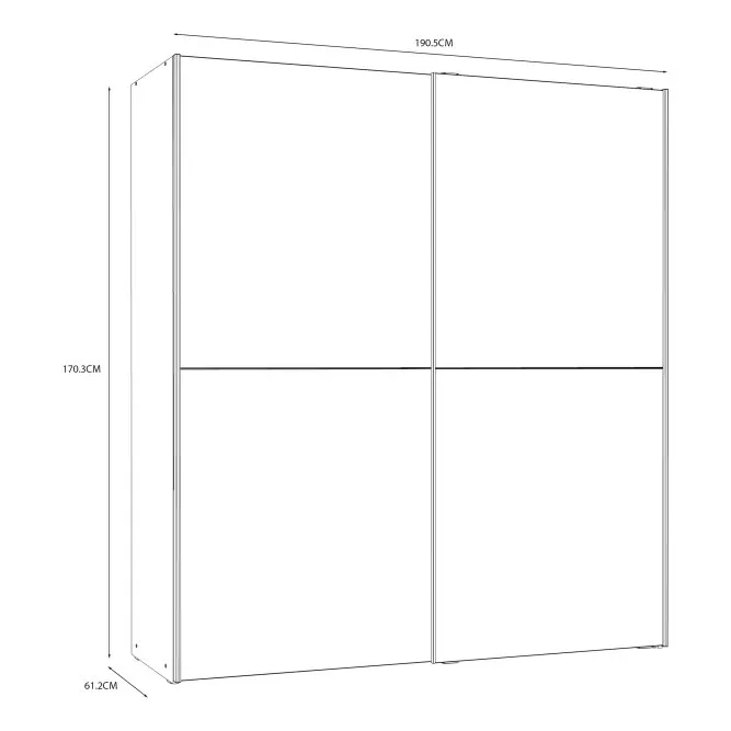 Szafa 2-drzwiowa CLIF drzwi przesuwne 170 cm,old wood vintage, beton - W3NS822X1-C754