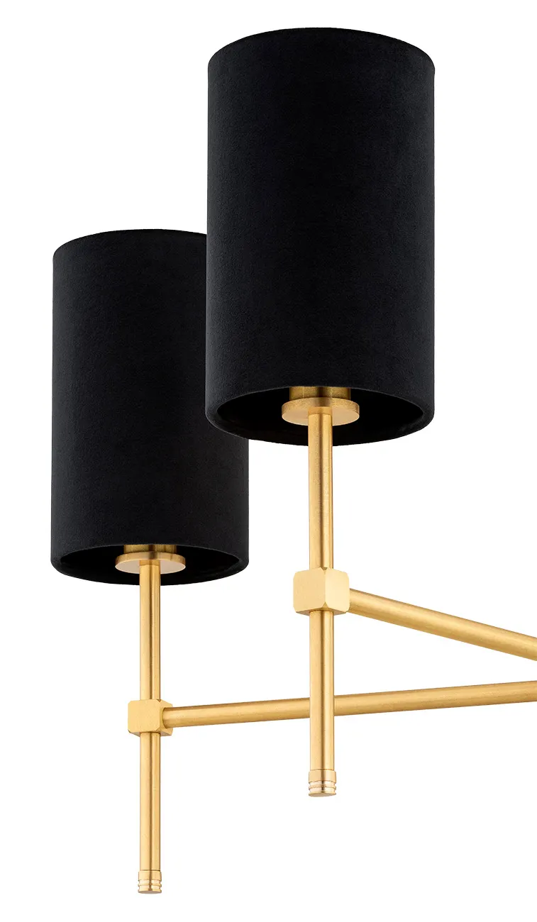 Żyrandol ABRUZZO metalowy mosiądz szczotkowany czarny 78x70cm - 2135