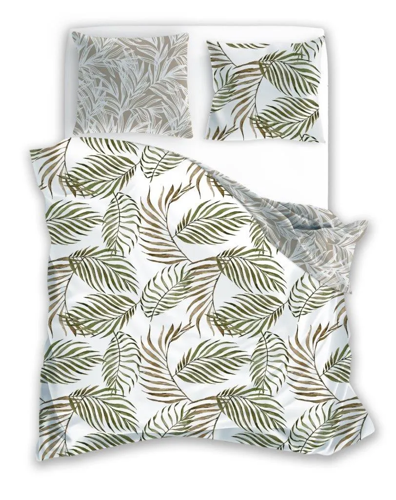 Pościel komplet PURE COTTON 006 bawełna 160X200+2x70X80 biały zielony Poduszka, Wystrój domu