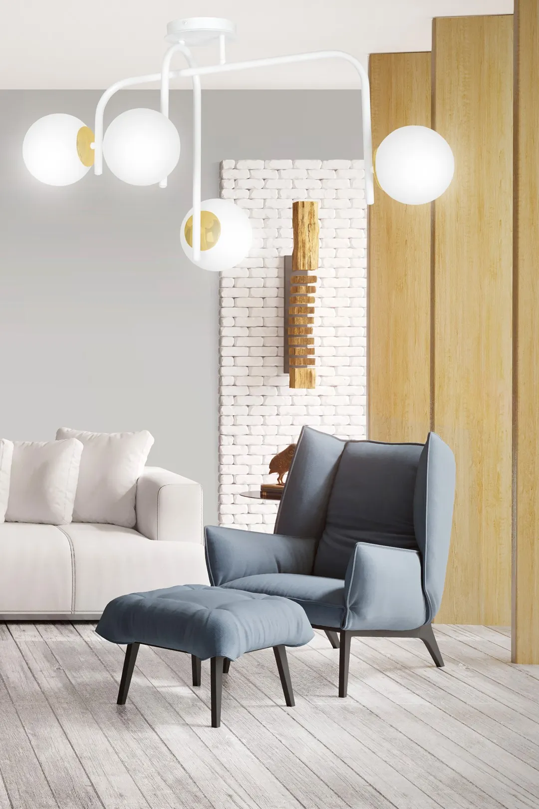 Lampa sufitowa RAGNAR Biały/Złoty 1033/4B - 1033/4B