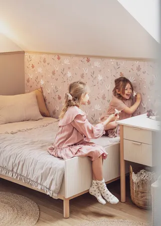 Łóżko dziecięce MILOO 120x200 beżowe - PIN_045-062-945