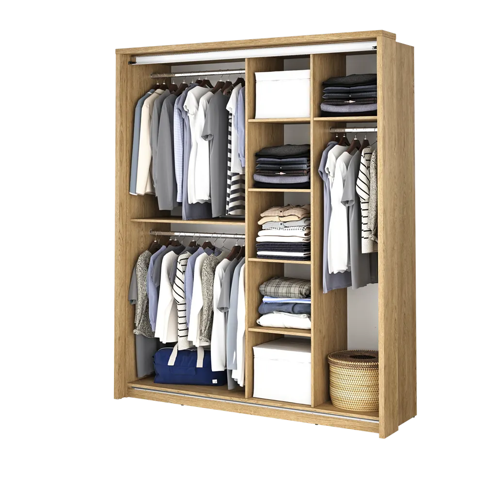 Szafa 2-drzwiowa z lustrami ARTI AR-17 180cm dąb shetland - AR17DH