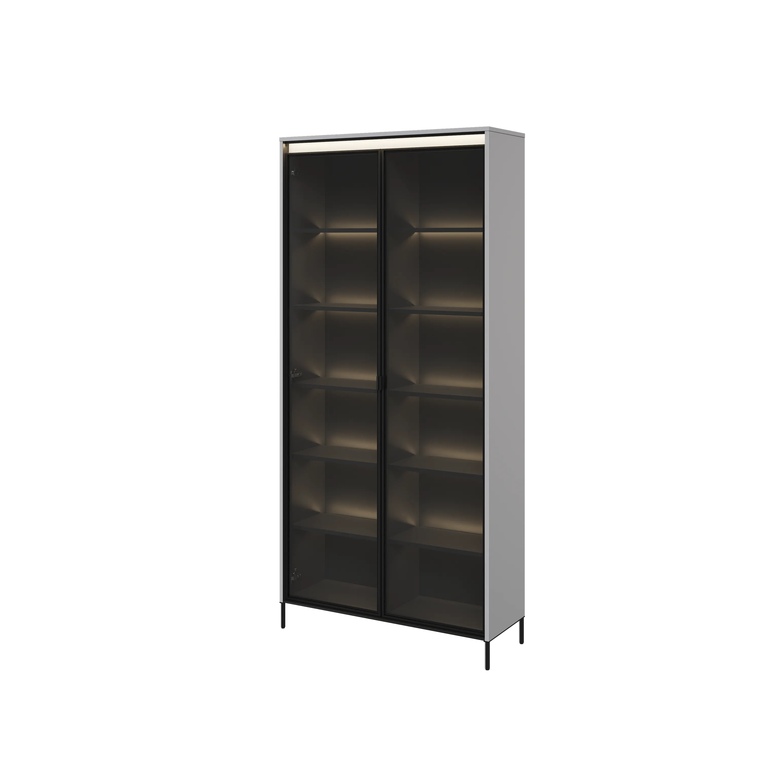 Witryna z oświetleniem TREND TR-07 2D szary/czarny - TR7SC-V2