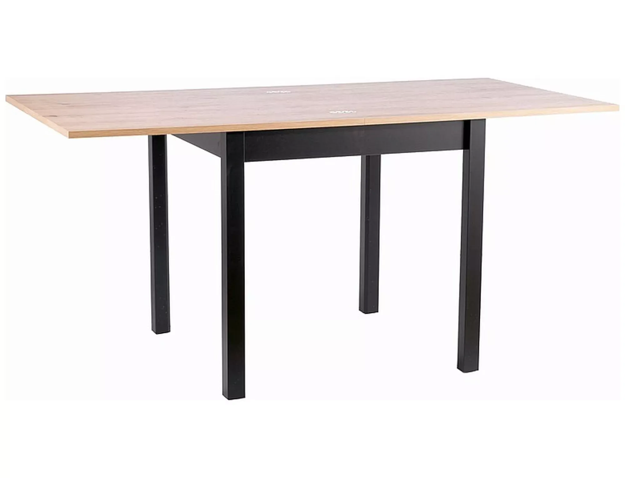 Stół kwadratowy rozkładany FLIP 80x80(160) dąb artisan, czarny - FLIPDAC80