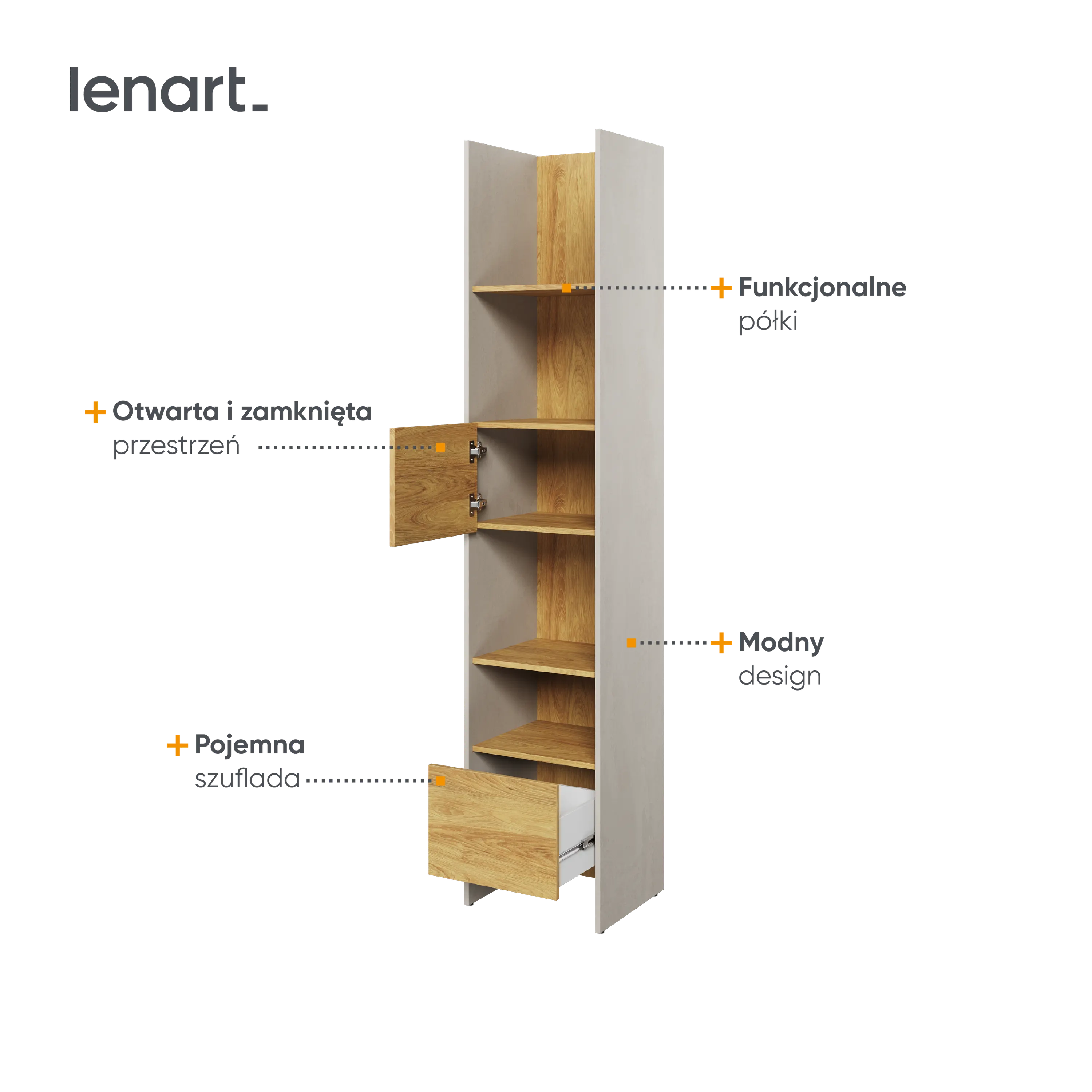 Regał Teen Flex TF-02 45cm szary - TF2SFH