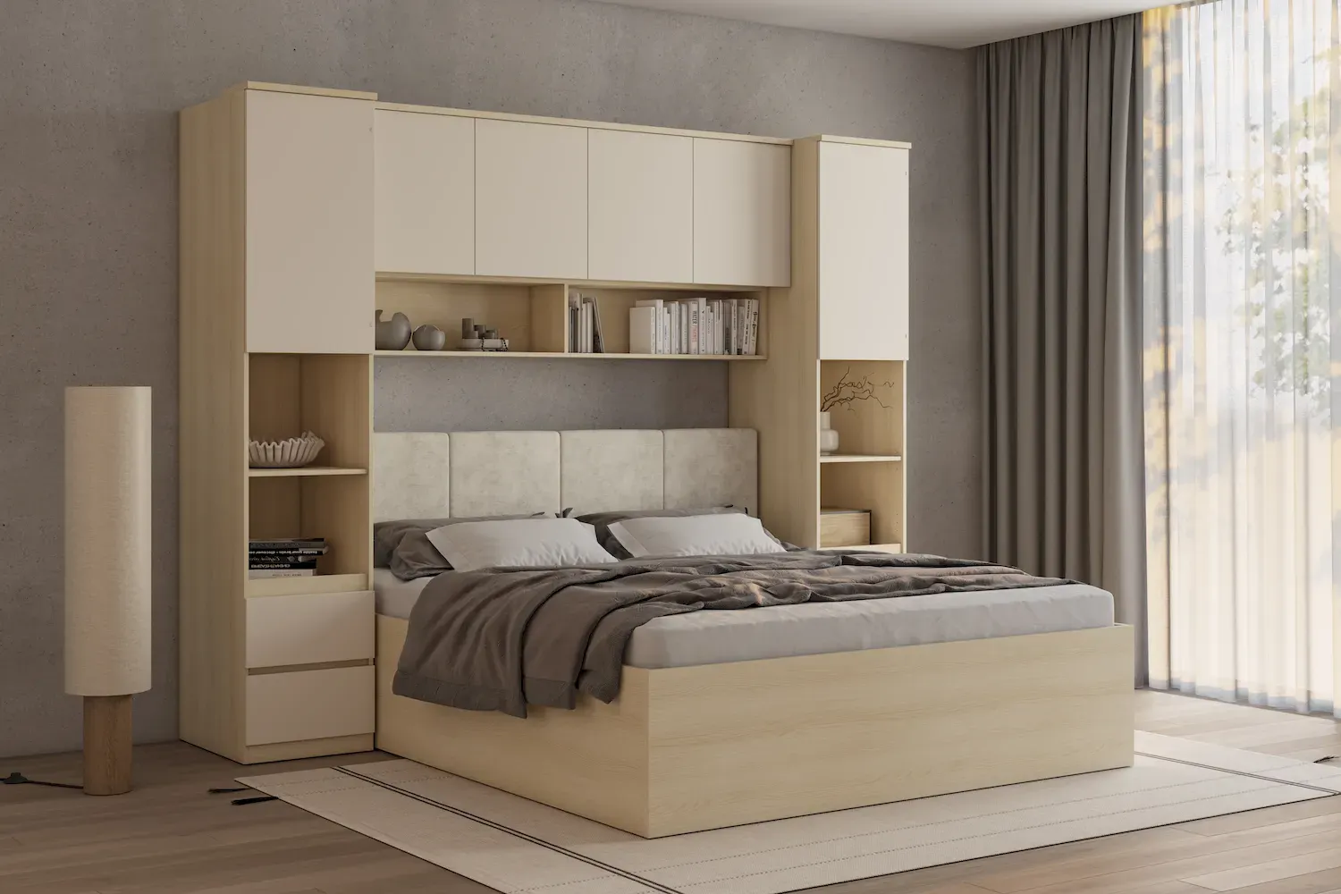 Szafka wisząca 4-drzwiowa P/L 186 cm TERRA 13 dąb Lindberg beż piaskowy — zdjęcie 7