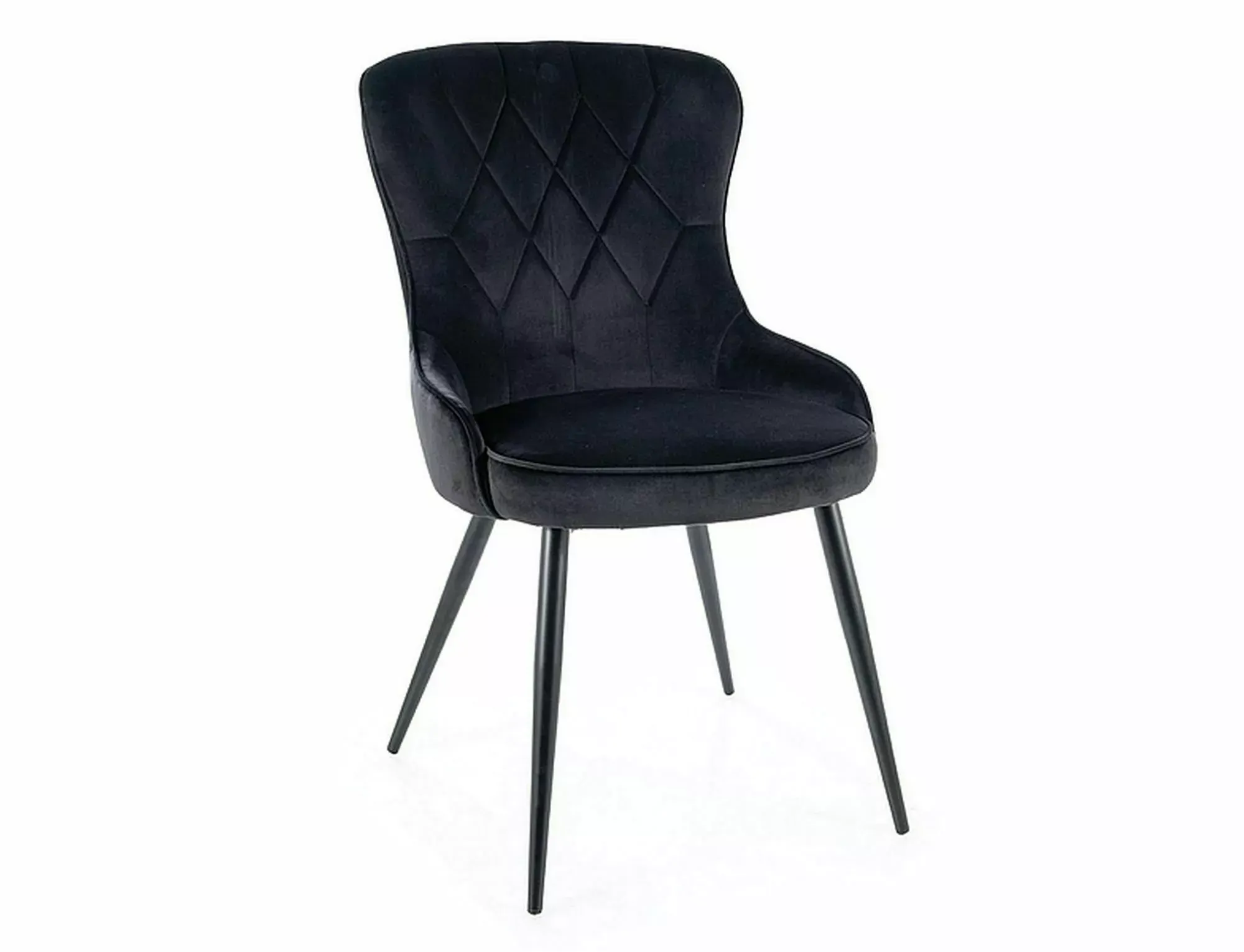 Krzesło tapicerowane LOTUS VELVET Bluvel 19 czarny stelaż czarny