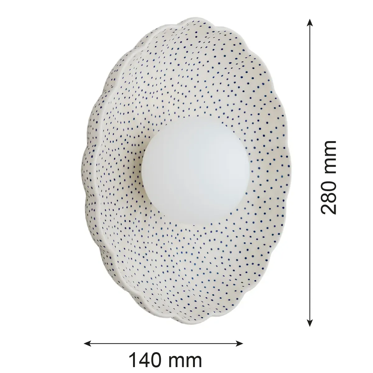 Kinkiet w kształcie muszli BOLL ceramika bolesławiecka kremowy - 8934