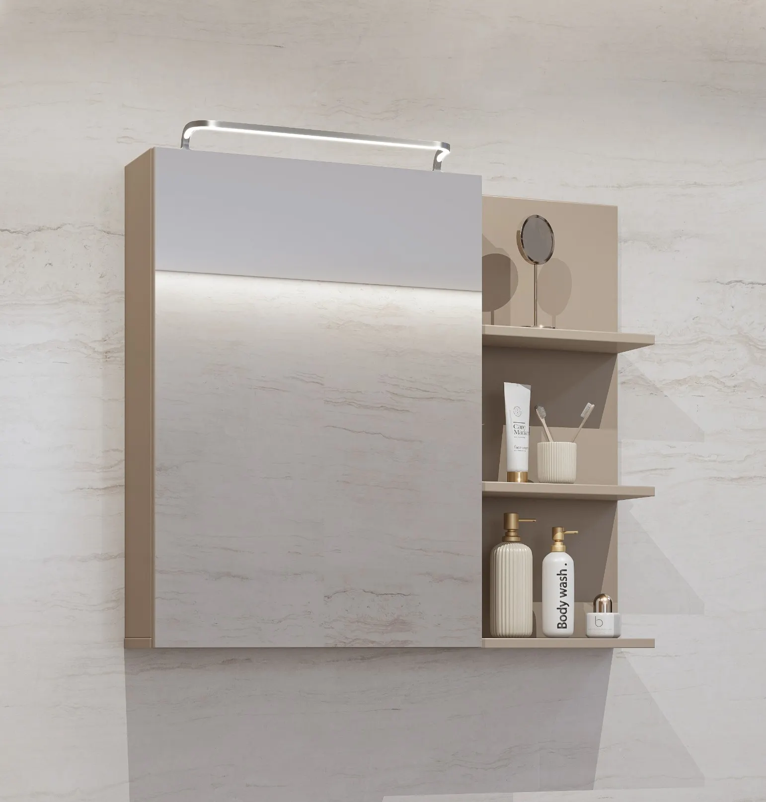 Szafka wisząca IRVINE 1-drzwiowa z lustrem - congo - 30CWNP20