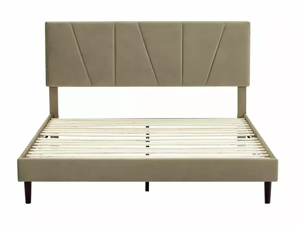 Łóżko ze stelażem SAVANA VELVET 120X200 KOLOR BEŻ BLUVEL 28 - SAVANAV120BE