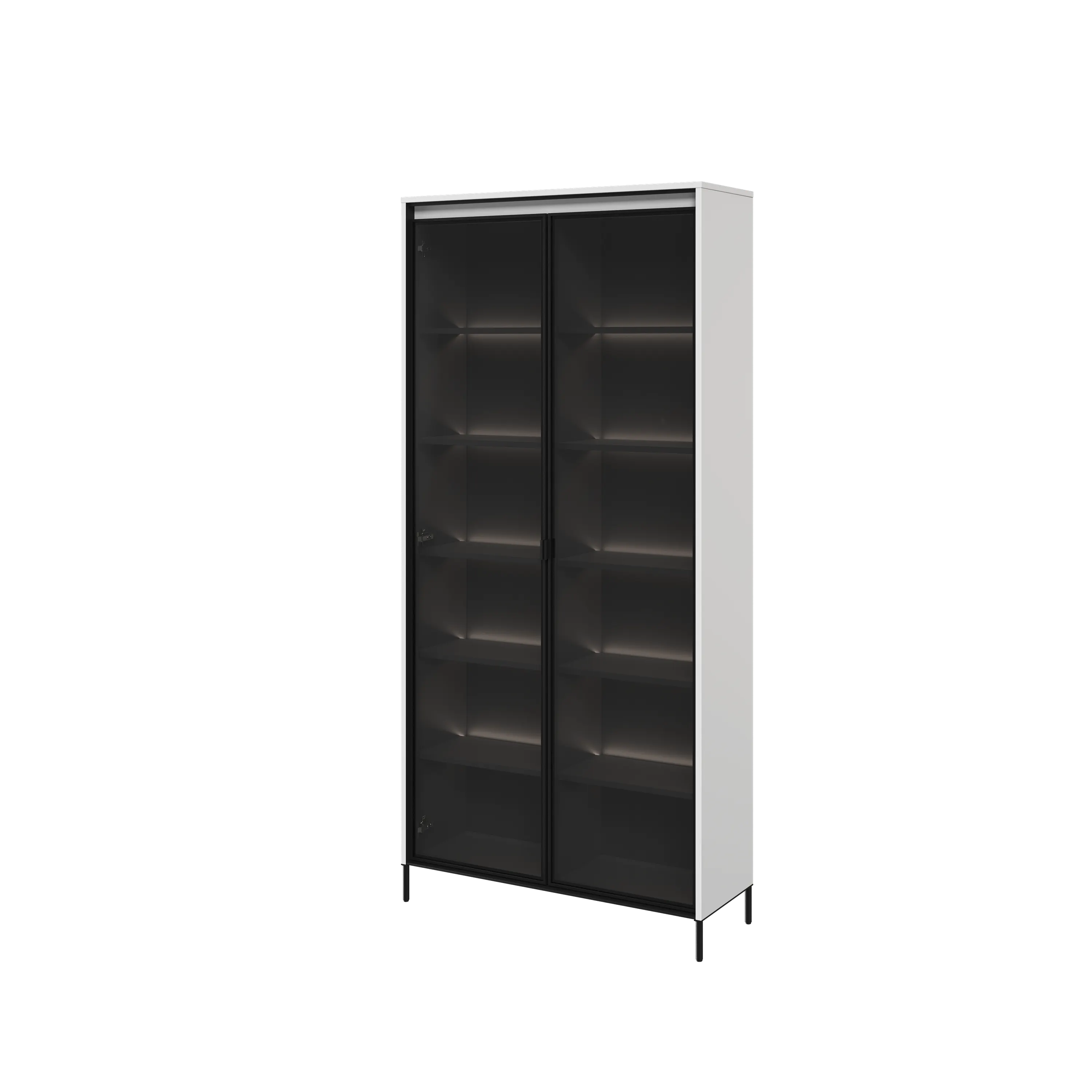 Witryna z oświetleniem TREND TR-07 2D biały/czarny