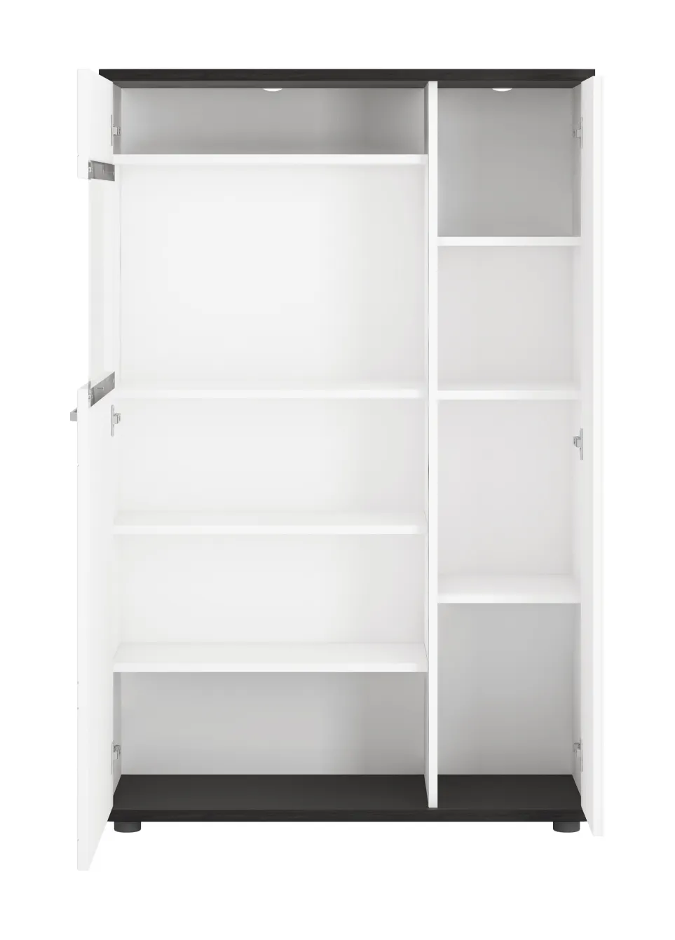 VENEZIA VENV02R WITRYNA 2D BIAŁA ALPEJSKA/DĄB VICENZA CZARNY/MDF BIAŁY POŁYSK Wójcik - 6000000009901