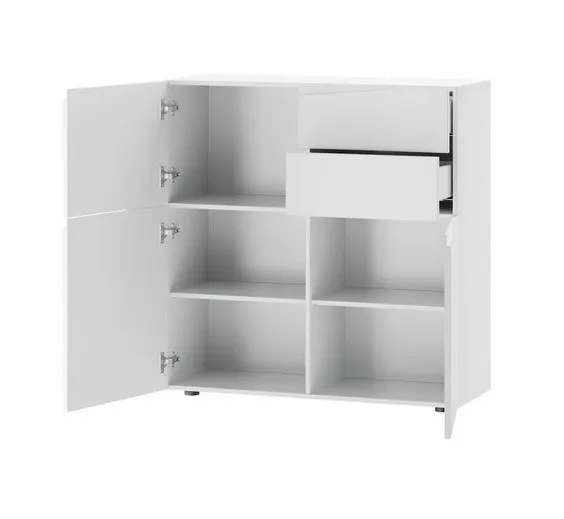 Komoda LUCCA 6 3-drzwiowa 2-szuflady biała 103x100x38cm - TH-100-1319