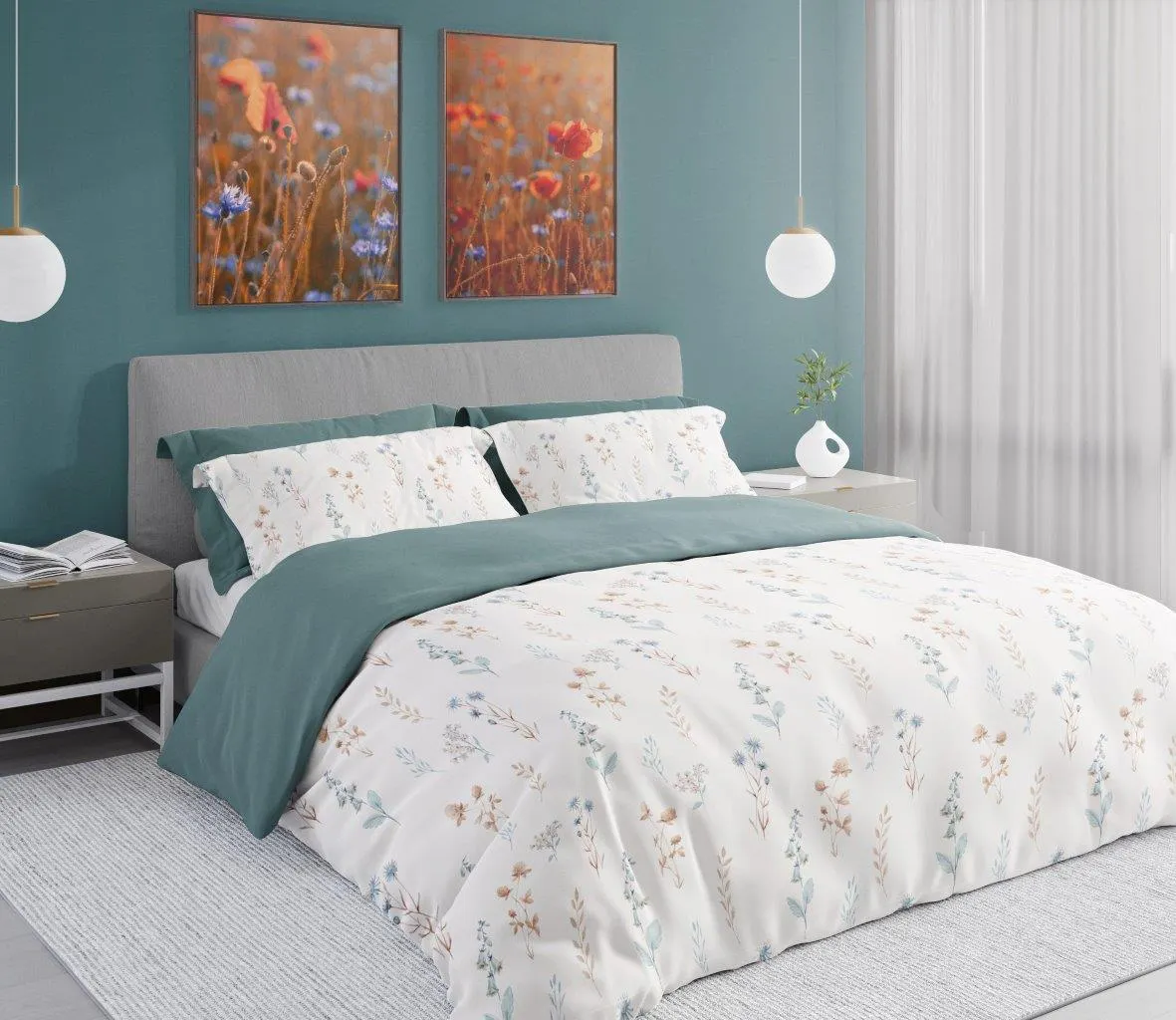 Pościel komplet COTTAGE HOME 018 bawełna 220X200+2X70X80 wielokolorowy - FARO_30021