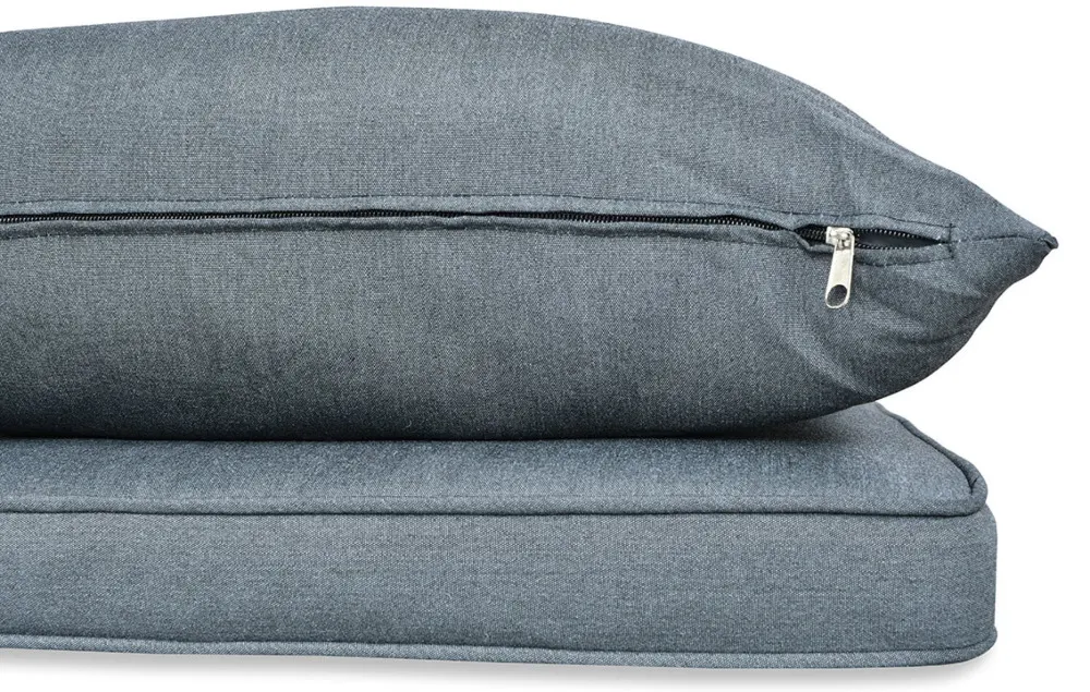 Narożnik ogrodowy modułowy IBIZA ze stołem i pufami technorattan szary - FG003361