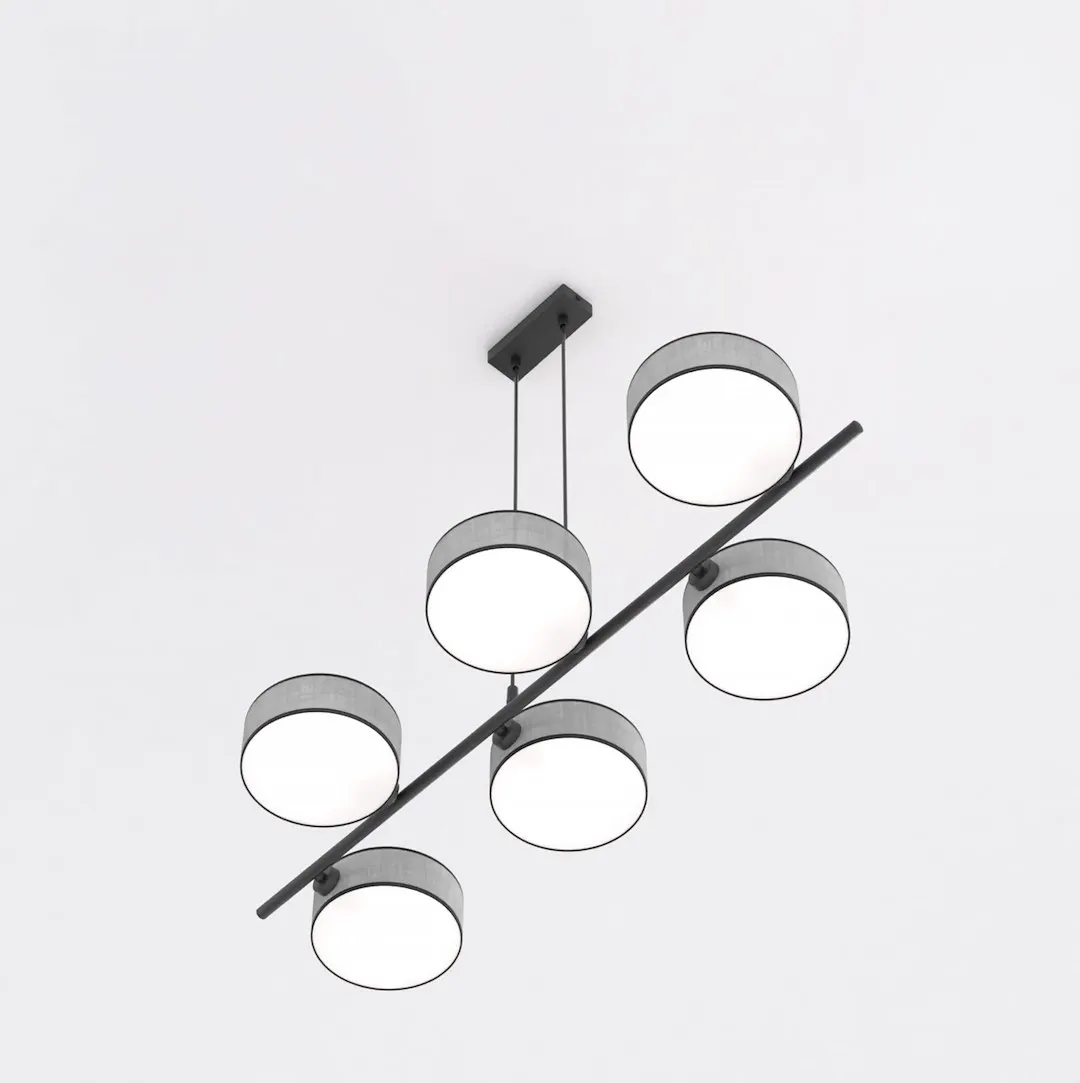 Lampa wisząca DRUMZ 6 abażur szary — zdjęcie 4