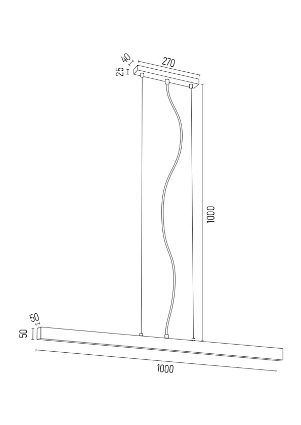 Lampa wisząca VERMONT LED 18W czarna 107x100 cm - 3950