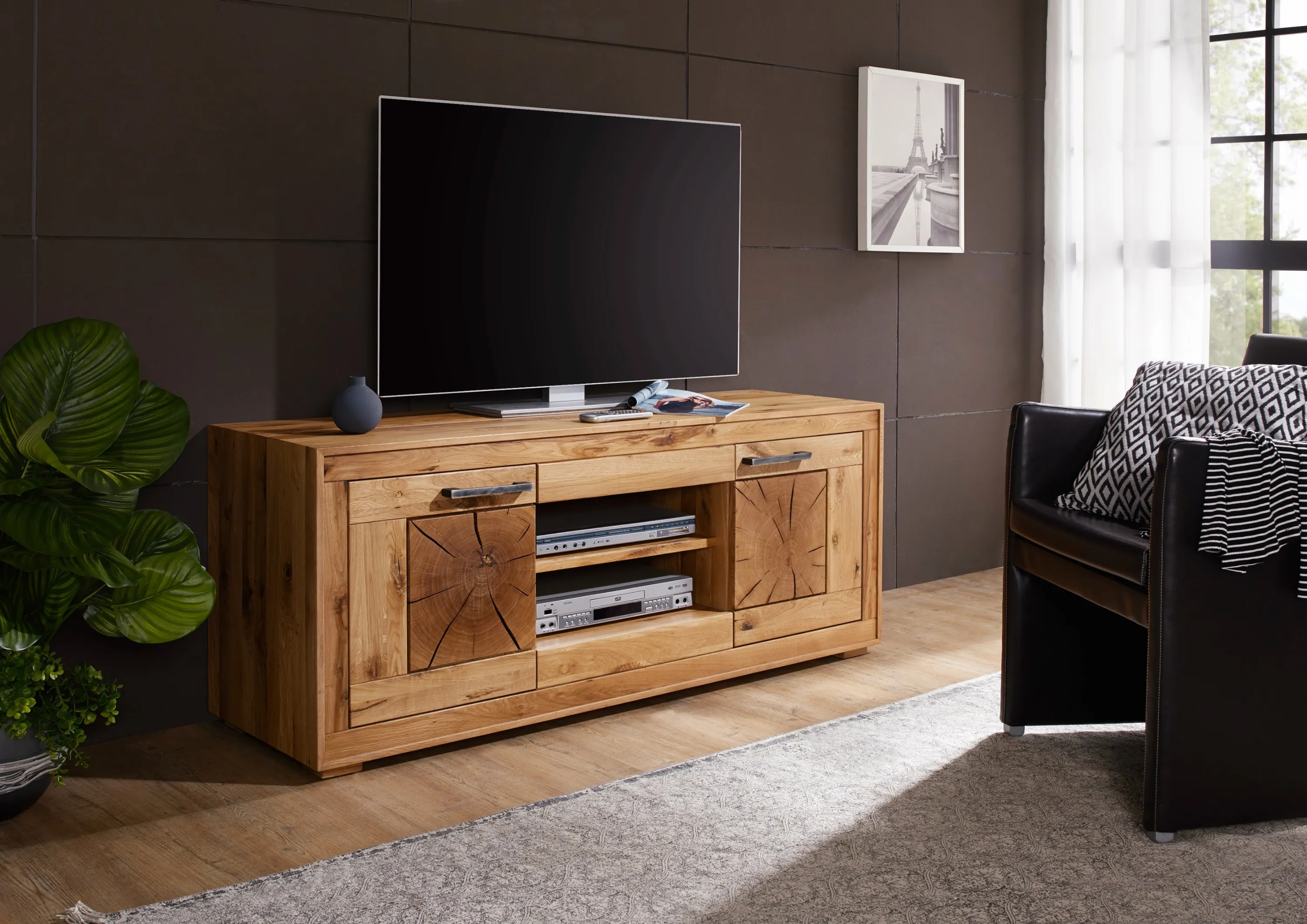 Szafka RTV II Cornflower dębowa 2-drzwiowa 150 cm - GK_1033150411