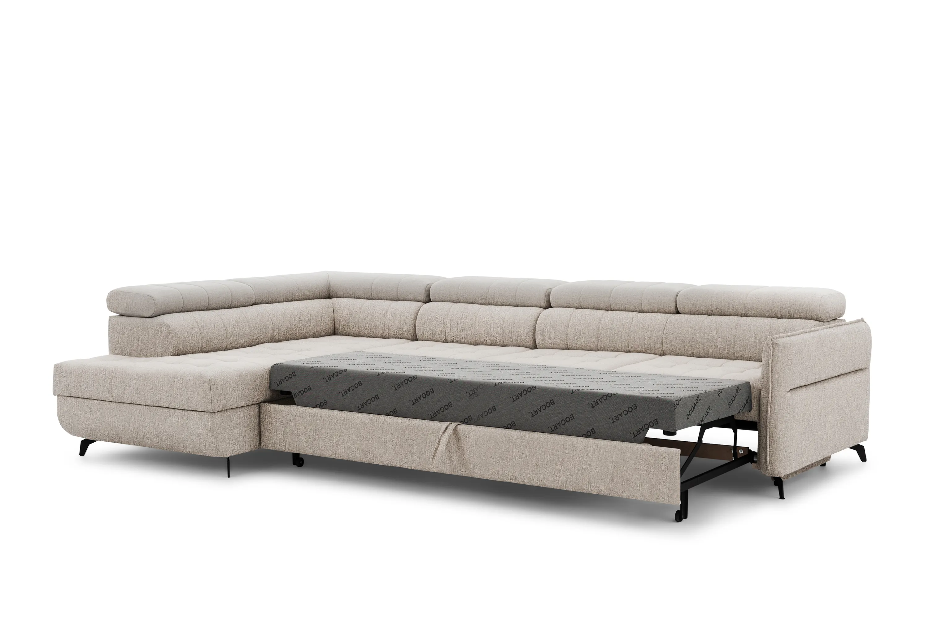 Narożnik lewostronny ELARIAS MAXI regulacja zagłówka i podłokietników tkanina Perfect harmony 07 beżowy - B_168605