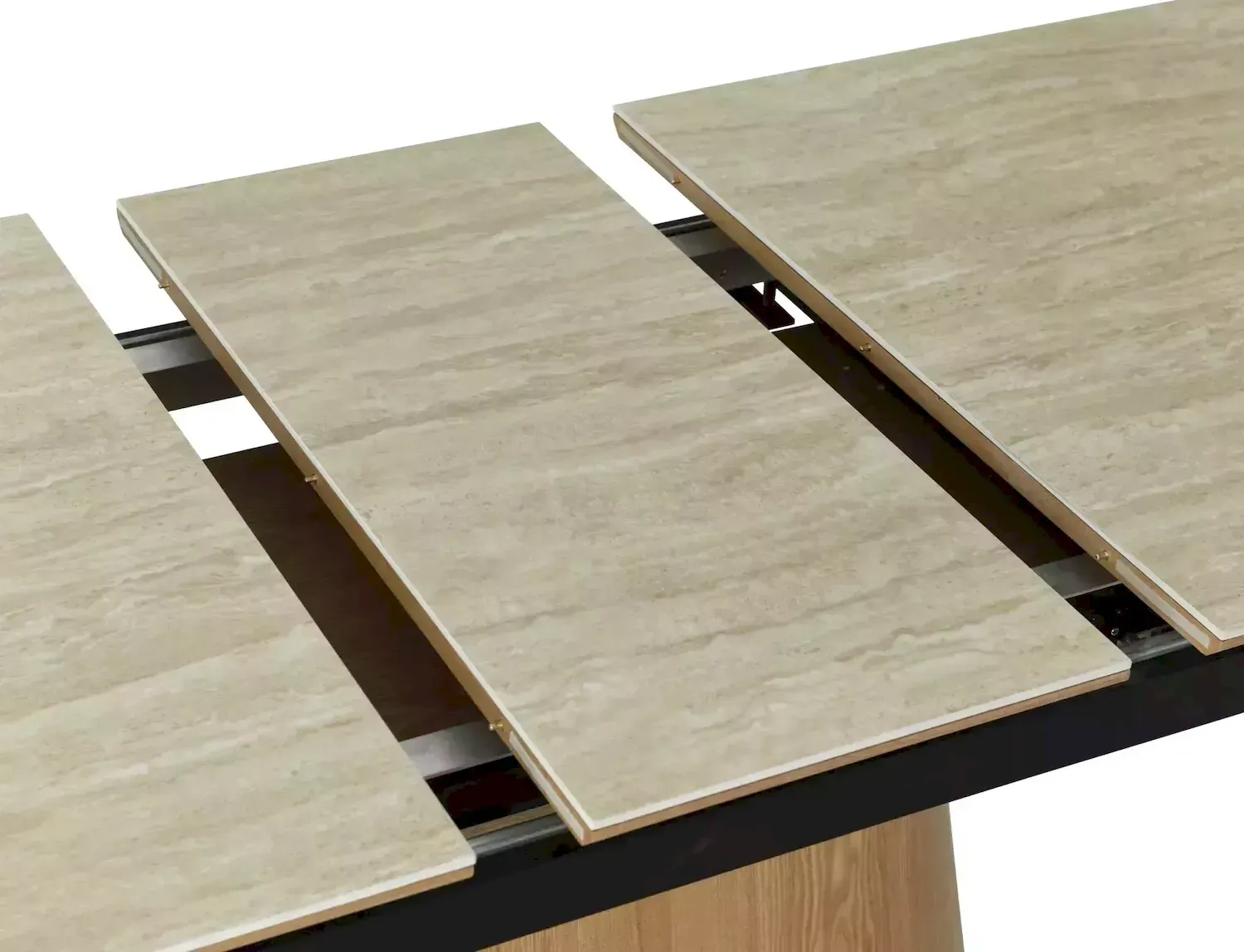 Stół rozkładany ceramiczny MONACO 90x160(200) travertine beż mat stelaż dąb - MONACOSZTRC160