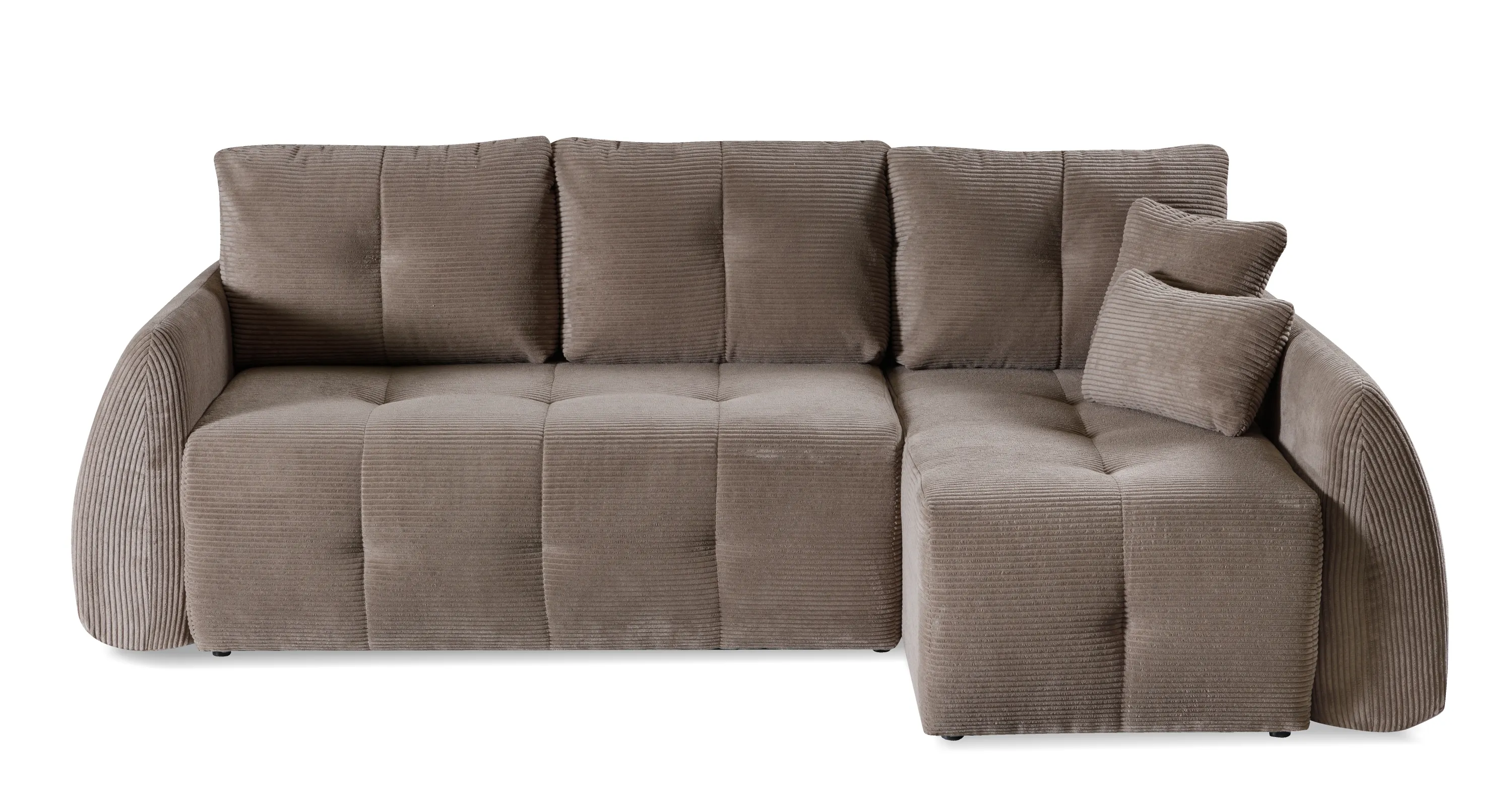 Narożnik rozkładany pikowany LUNA POSO 252 cm L/P z pojemnikiem brązowy - LUNA_POSO_03