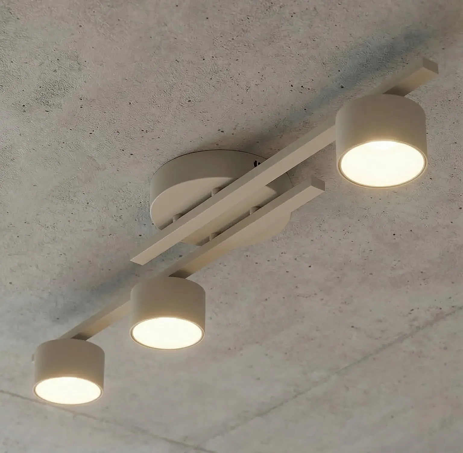 lampa sufitowa, oświetlenie punktowe, bieżnikowy system, kolor biały, metalowa konstrukcja