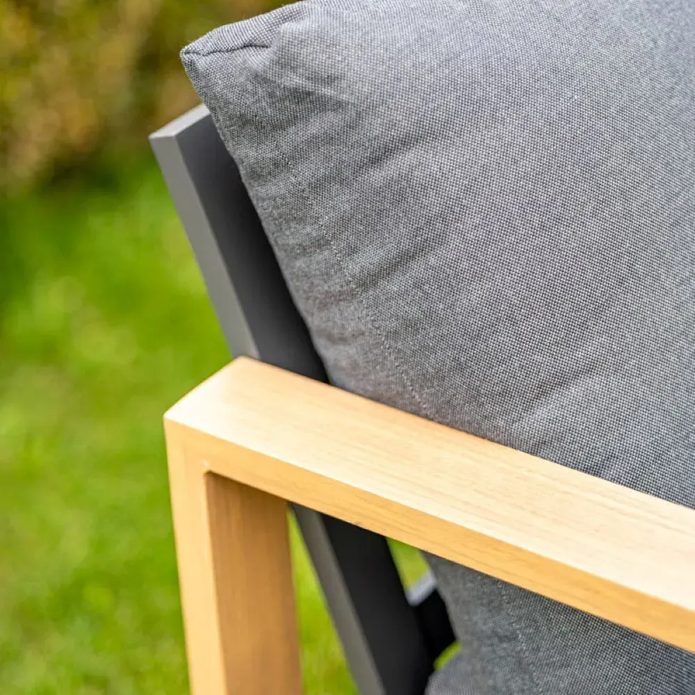 Zestaw ogrodowy DUISBURG CS sofa + 2 fotele + stolik kawowy szary — zdjęcie 7