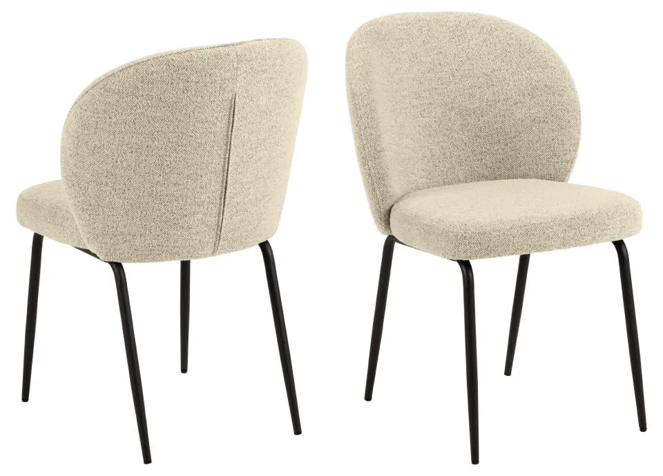 Krzesło Lorella Kremowy- zam. błyskawiczny, Czarny ( zestaw 2 sztuk ) Krzesło Lorella Kremowy- zam. błyskawiczny, Czarny ( zestaw 2 sztuk )