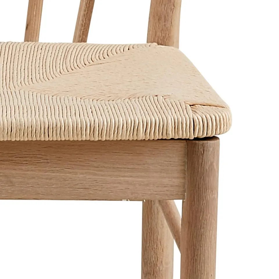 Krzesło z podłokietnikami Kasioppe Plecionka- Złamana biel, Dąb olejowany bielony ( zestaw 2 sztuk ) - 0000081422