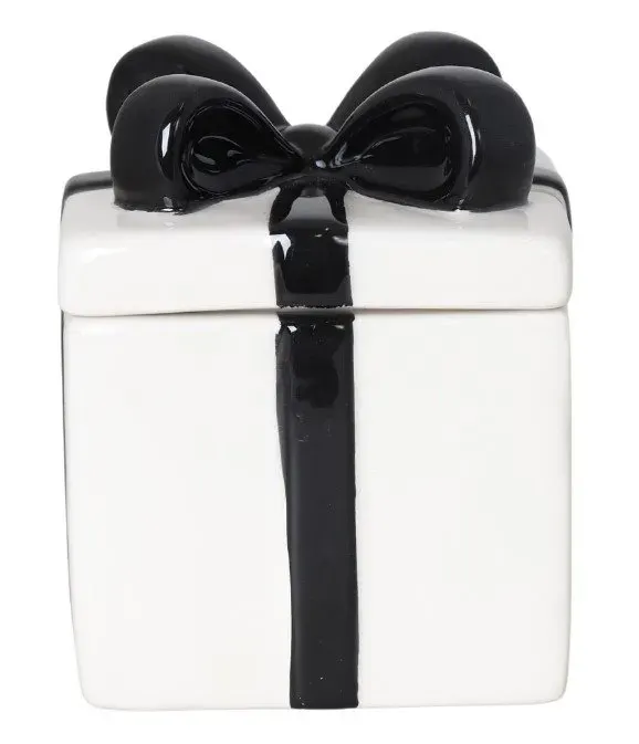 PUZDERKO ceramiczne PREZENT mały biało-czarny