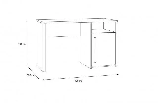Biurko z szafką SURFINIO szare dąb catania - SFNB211-M378