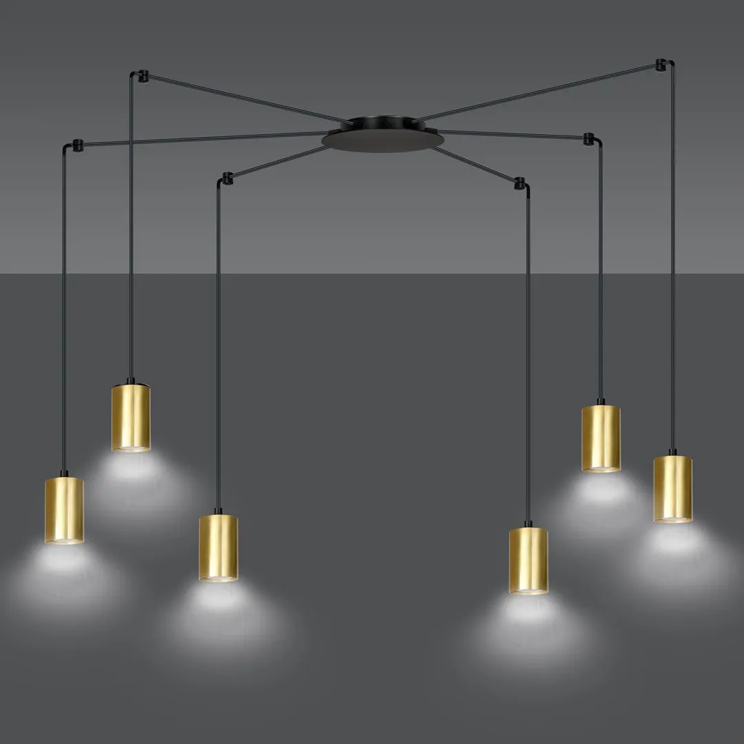 Lampa wisząca TRAKER Czarny/Złoty 526/6 - 526/6