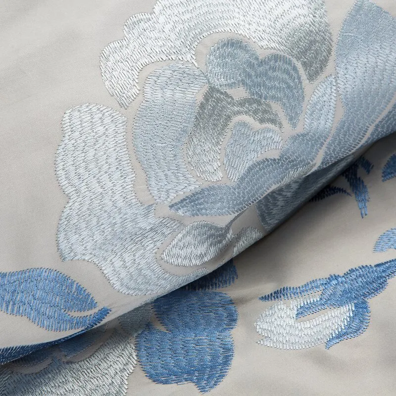 KOMPLET POŚCIELI HAFT3 160 X 200 CM SREBRNY - EU_391378