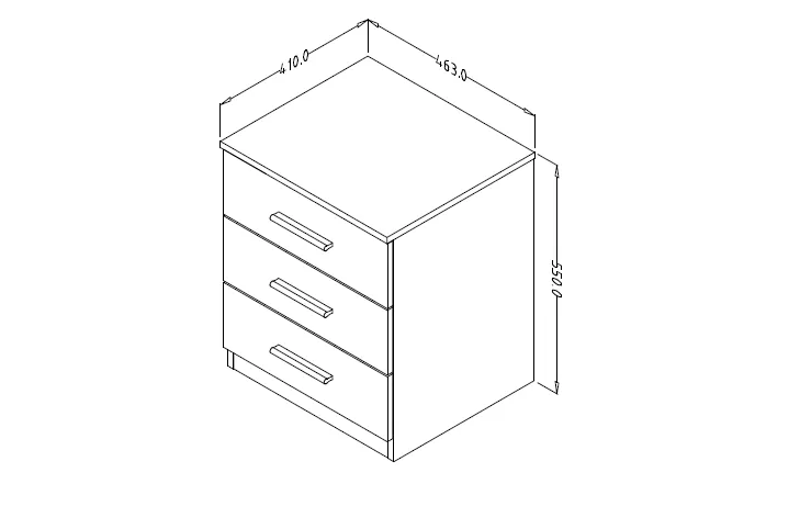 Szafka nocna BETA 22 z szufladami dąb sanremo biała 56x46x41cm - 22AE1622