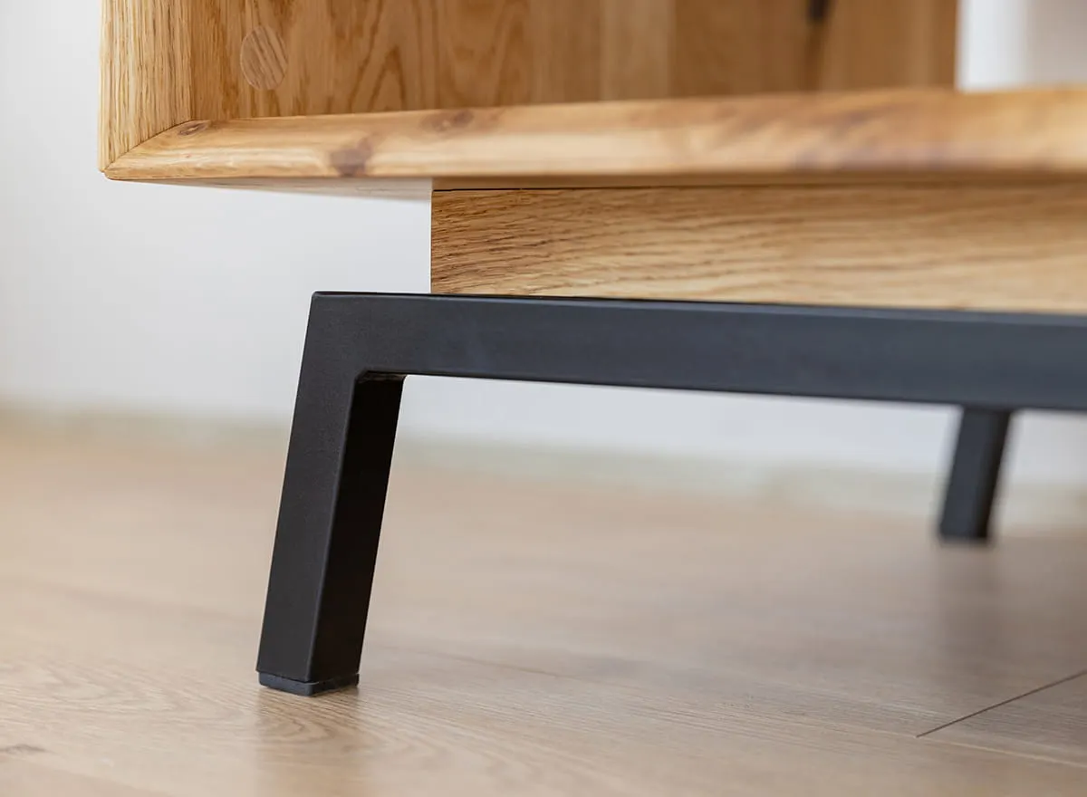 Stolik kawowy MODERN LOFT z półką 60x101 cm - dąb olejowany - PLMOL05D