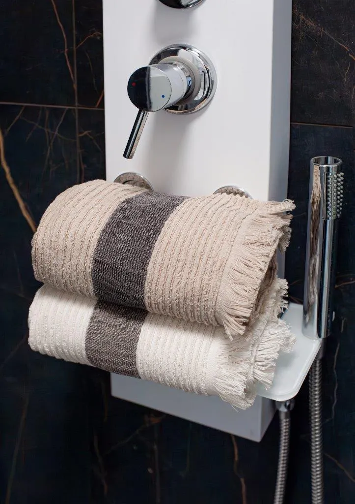 Ręcznik z frędzlami frotte FALA 50x90 gramatura 500 ecru - FARO_30577