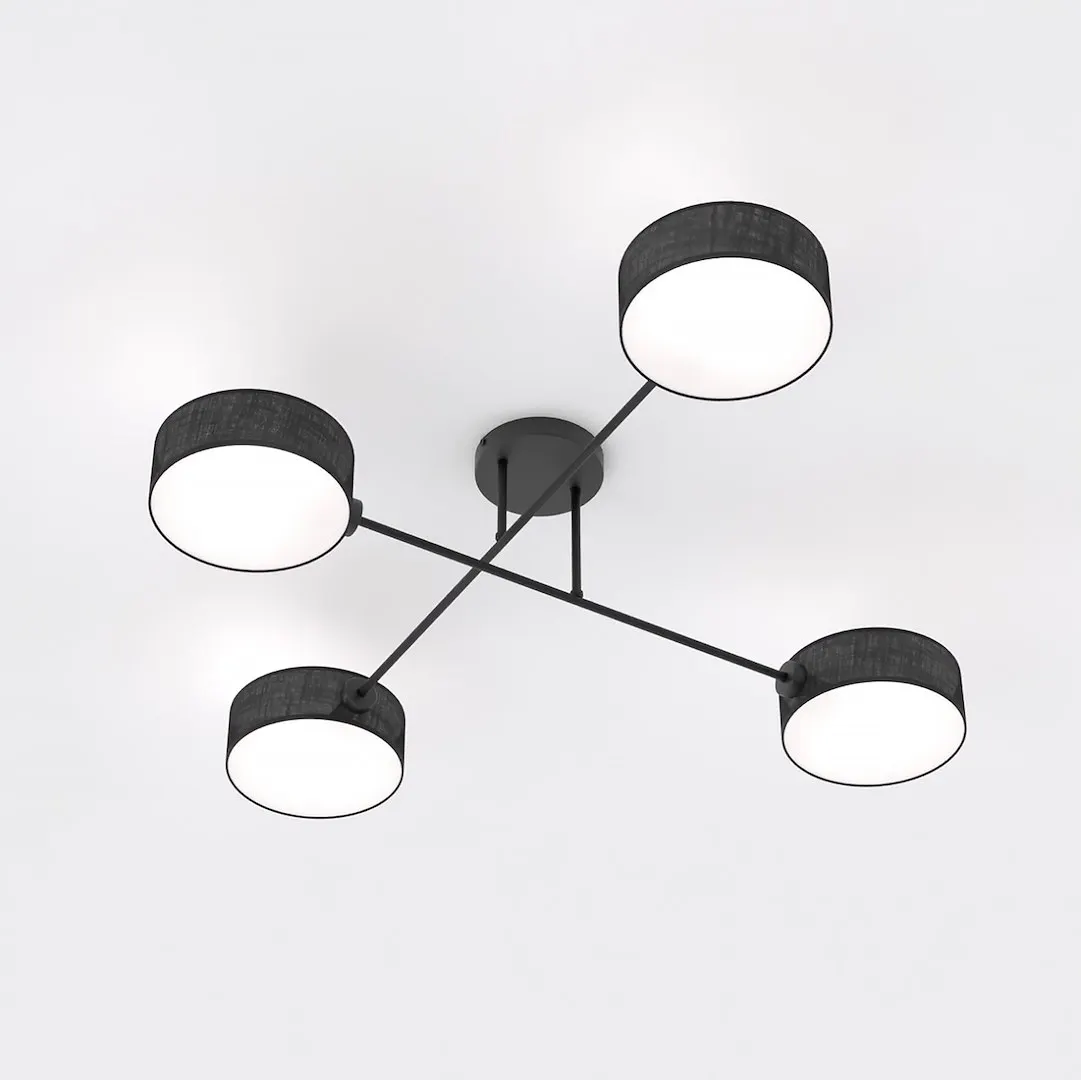 Lampa sufitowa plafon MAGA 4 abażur czarna