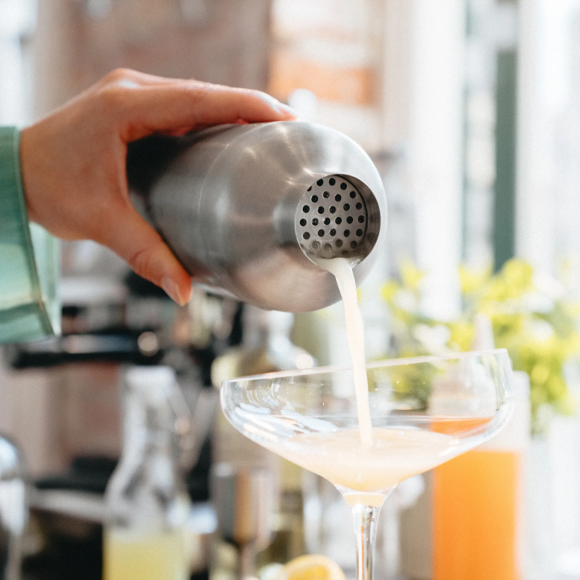  shaker, cocktail, metal, strainer, drink